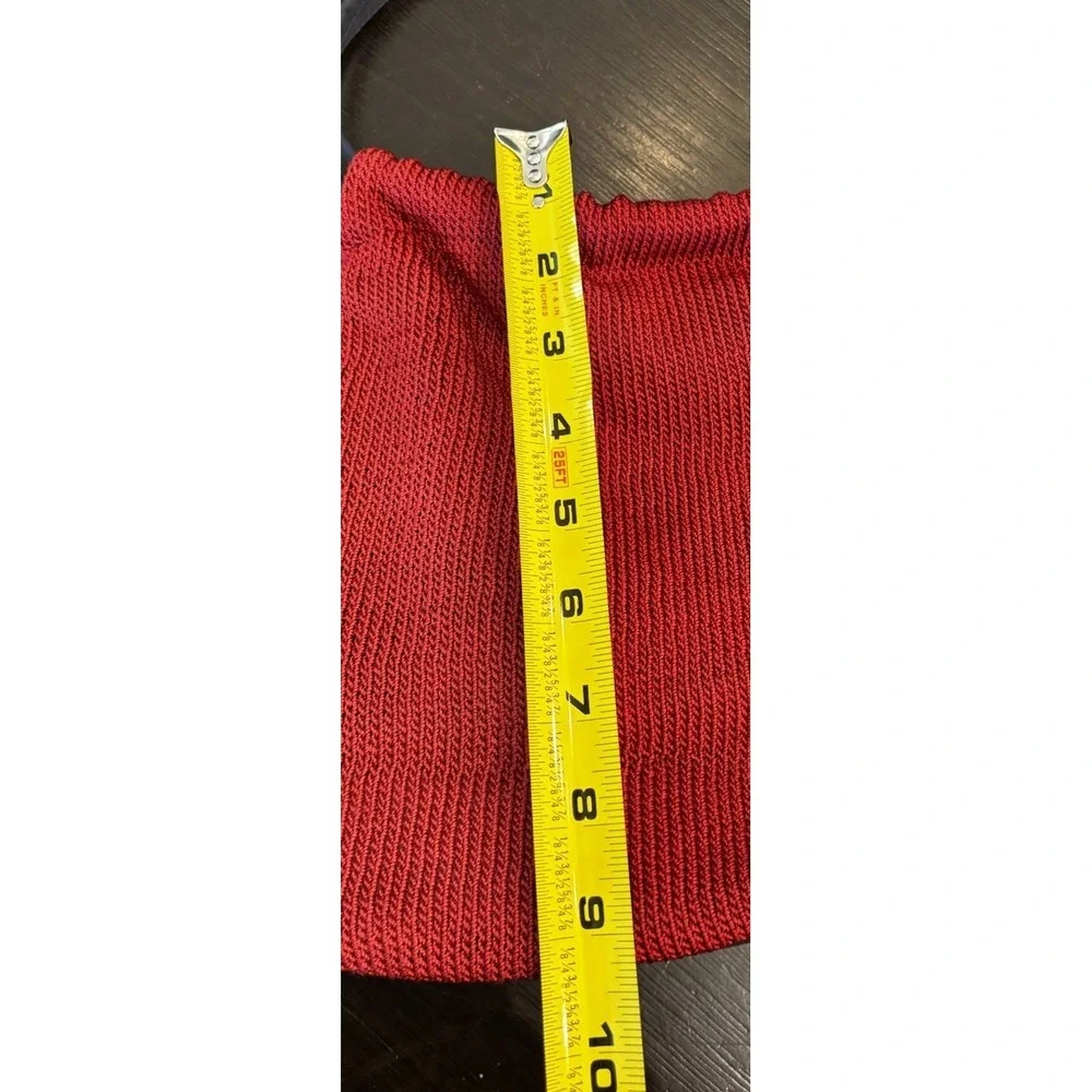 THE SAK Knit Midi Hobo Purse Handbag Snap Zip Pocket Nautical Coastal Red Navy‎
